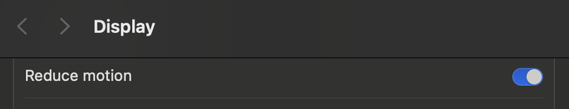 Reduce motion setting in macOS